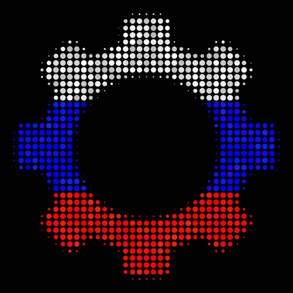Halftone Russische Gear pictogram — Stockvector