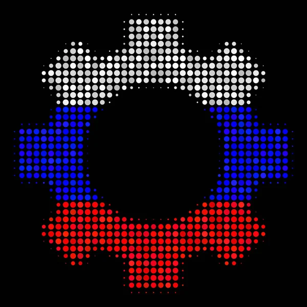 Halftone Russische Gear pictogram — Stockvector