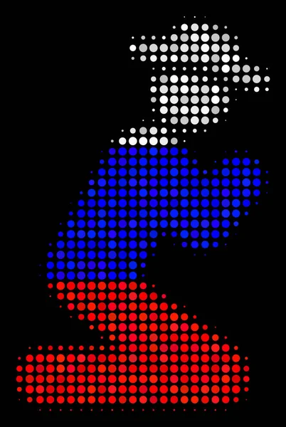 Halftone Russische Gentleman bidden pictogram — Stockvector