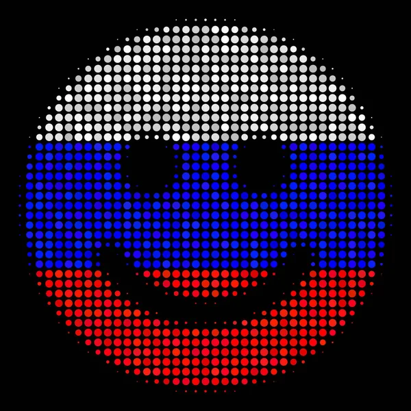 Yarı ton Rus memnun gülümseme simgesi — Stok Vektör