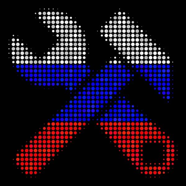 Russische Ikone mit Hammer und Schraubenschlüssel — Stockvektor