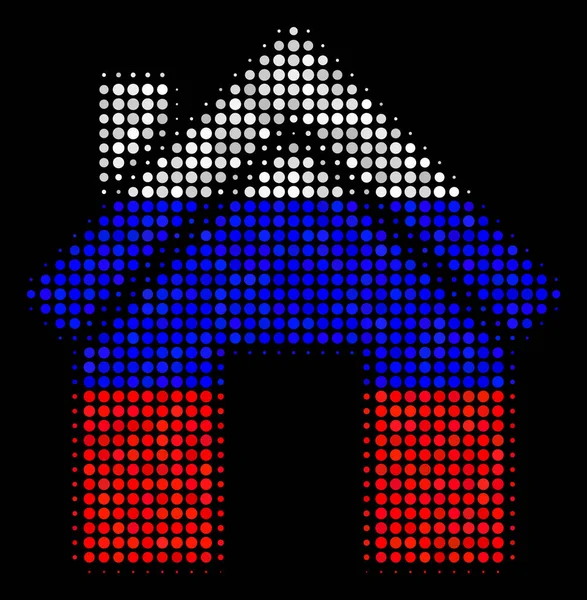 Halftone russe Home Icône — Image vectorielle