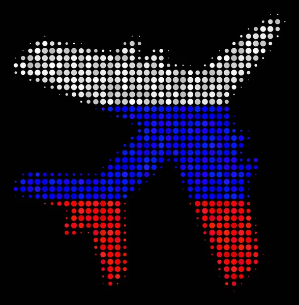 Halftone Russisch Jet vlakpictogram — Stockvector