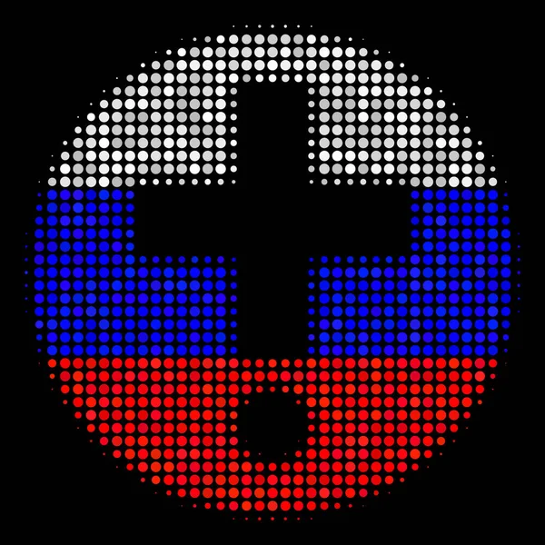 Halftone Russische medische apotheek pictogram — Stockvector