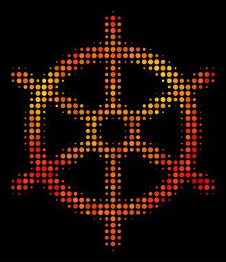 Parlak tekne direksiyon simgesi noktalı