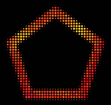 Parlak piksel kontur Pentagon simgesi