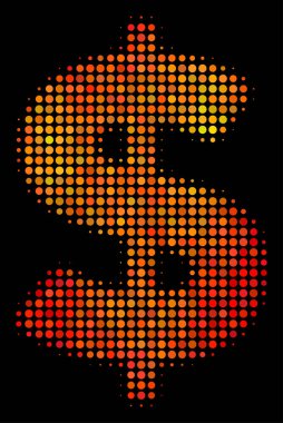 Parlak noktalı dolar simgesi