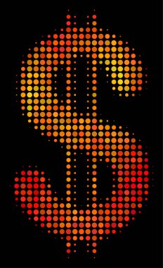 Parlak noktalı dolar simgesi