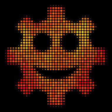 Bright dişli bir gülümseme Smiley simgesini noktalı