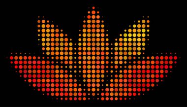 Parlak noktalı Lotus çiçek simgesi