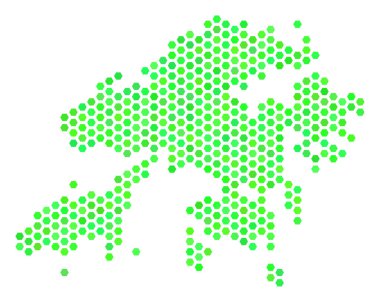 Yeşil Hex-kiremit Hong Kong Map