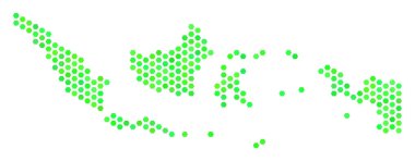 Yeşil altıgen Endonezya Haritası