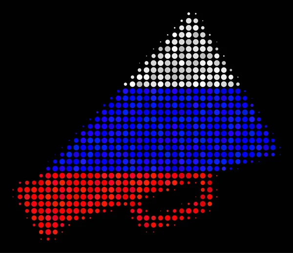 Halftone Russische megafoon pictogram — Stockvector