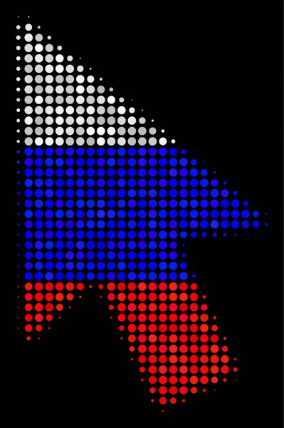 Halftone Russian Mouse Cursor Icon — Stock Vector