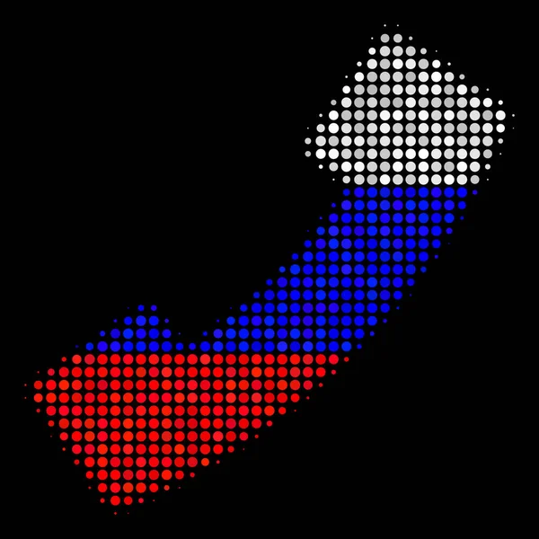 Icône de récepteur de téléphone russe Halftone — Image vectorielle