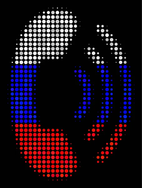 Icono de anillo de teléfono ruso de medio tono — Vector de stock