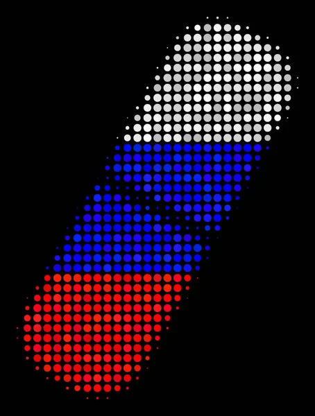 Halftone Russische pil pictogram — Stockvector