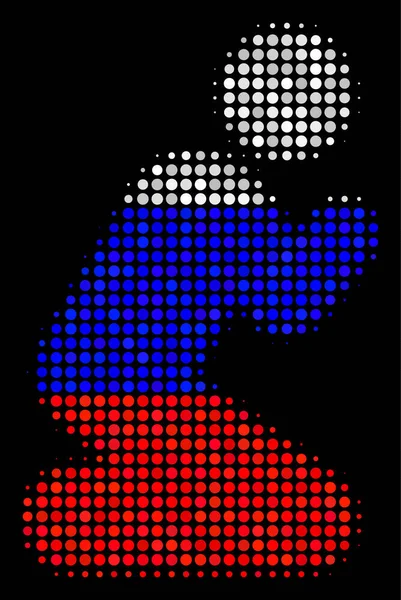 Halftone Russische bidden persoon pictogram — Stockvector