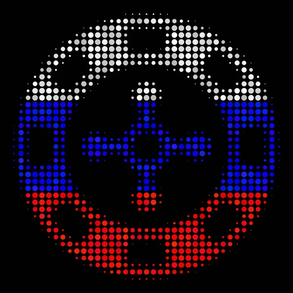 Halftone Russisches Roulette Casino Chip Symbol — Stockvektor