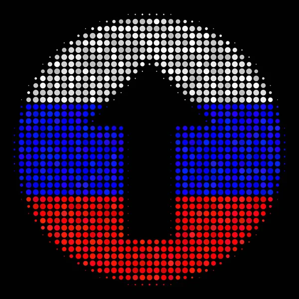 ハーフトーン ロシアの丸い矢印アイコン — ストックベクタ