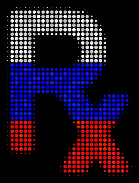 Halftone Russian Rx Symbol Icon — Stock Vector
