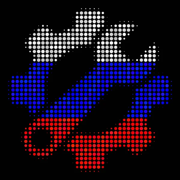 Halftone Russian Service Tools Icon — Stock Vector