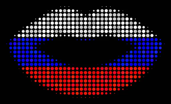 Halftone Ikon Bibir Seksi Rusia - Stok Vektor