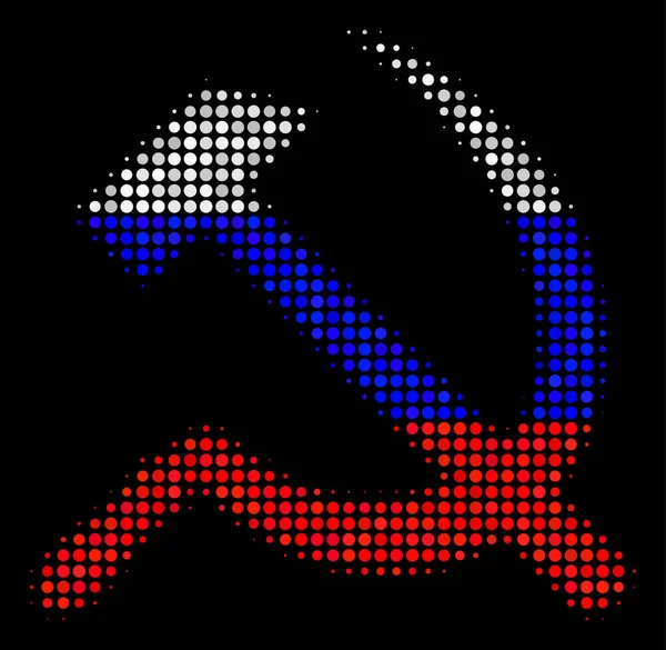 Halftone Russische Sickle en Hammer pictogram — Stockvector