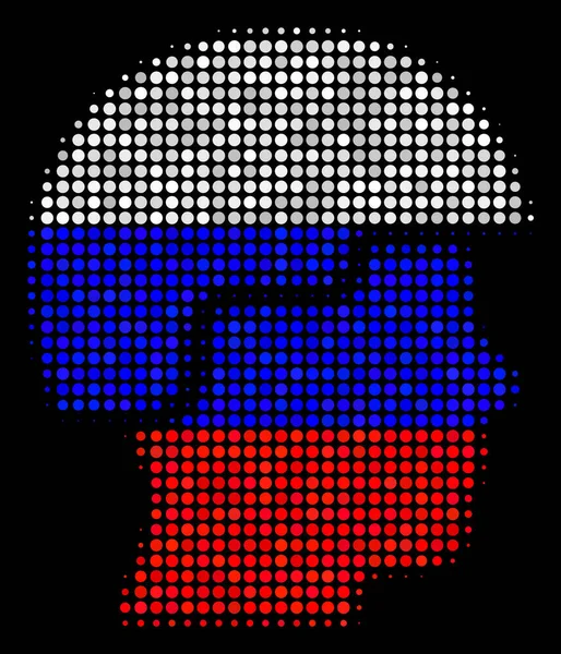 Halvton Rysk soldat hjälm ikonen — Stock vektor