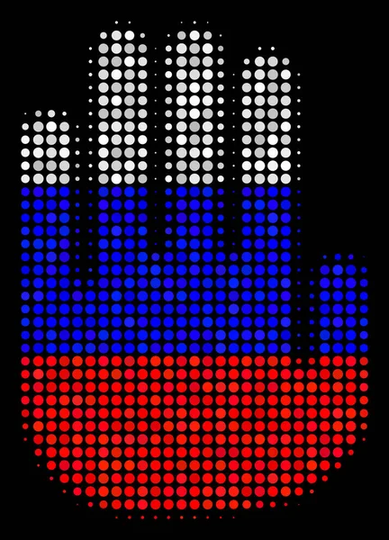 Halftone Russische Stop handpictogram — Stockvector