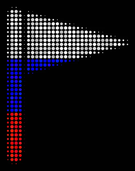 Halvton ryska triangelikonen flagga — Stock vektor