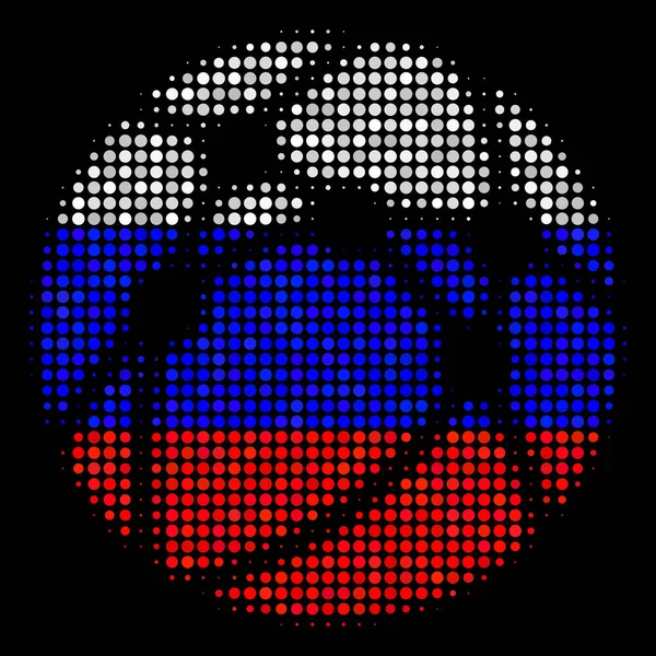 Pictogramme Navigateur Web Halftone Coloré Couleurs Drapeau Officiel Russie Sur — Image vectorielle