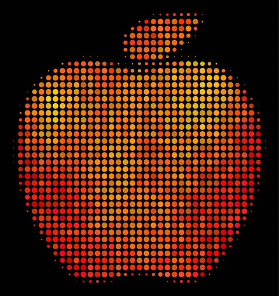 Icono de manzana punteada brillante — Vector de stock