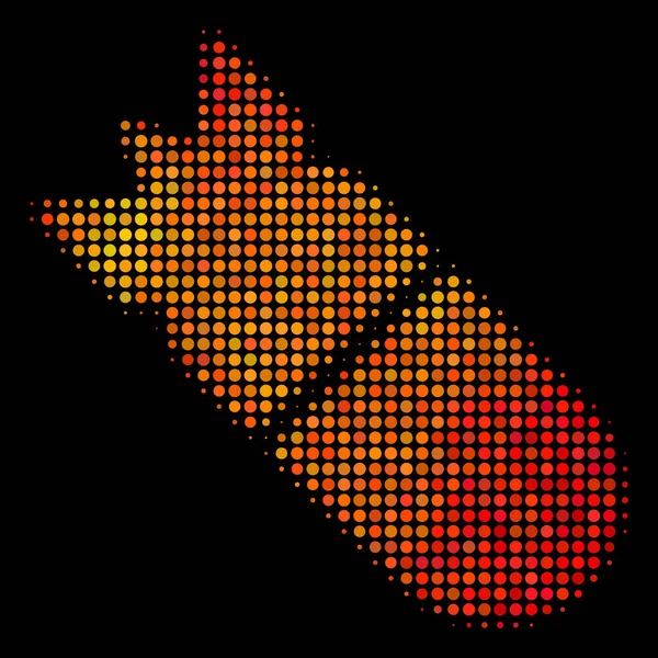 Světlý Pixel letecké bomby ikona — Stockový vektor
