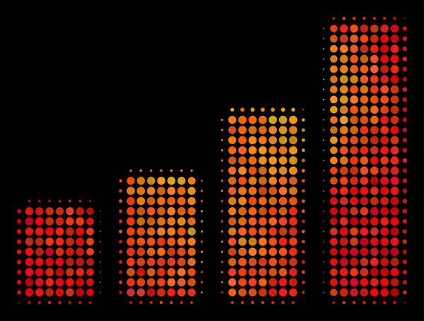 Bright tečkované pruhový graf ikony — Stockový vektor