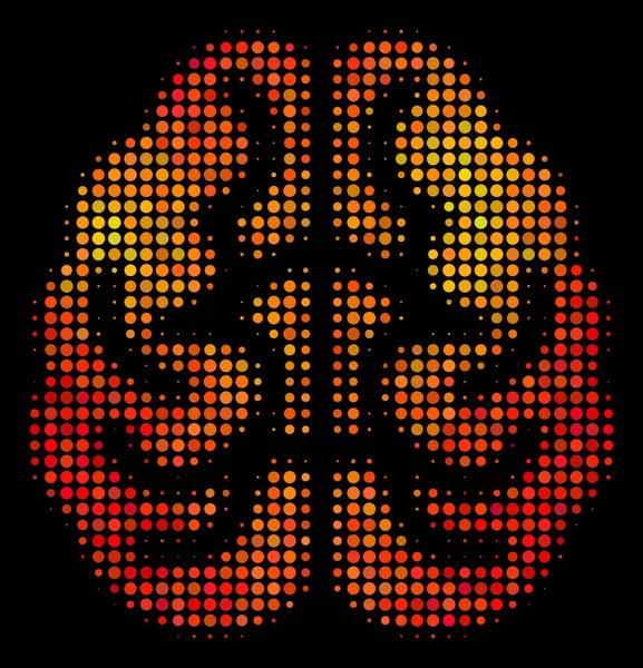 Icono brillante del cerebro de Pixel — Vector de stock