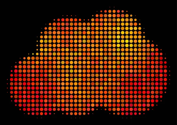 Ícone de nuvem de pixel brilhante — Vetor de Stock