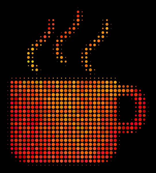Bright Dotted Coffee Cup Icon — Stock Vector