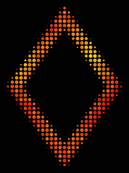 Bright tečkovaný obrys Rhombus ikonu — Stockový vektor