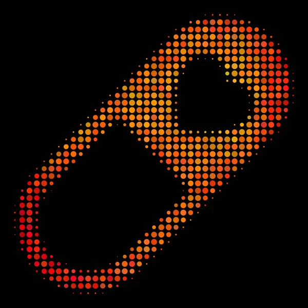 Luminoso Pixel Love Granule Icona — Vettoriale Stock