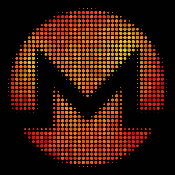 Ícone brilhante da moeda do monero do pixel —  Vetores de Stock