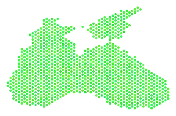 Groene honingraat Zwarte Zee kaart — Stockvector