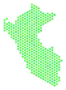 Yeşil altıgen Peru Haritası
