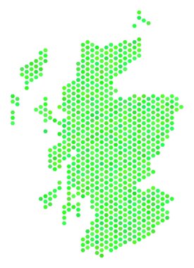 Yeşil Altıgen karo İskoçya Haritası