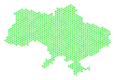 Crimea yeşil Altıgen karo Ukrayna Haritası