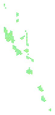 Yeşil Hex-kiremit Vanuatu Adaları Haritası