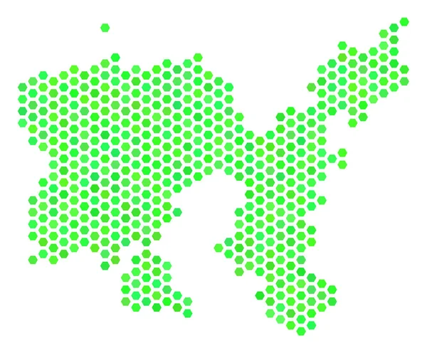 Groene zeshoekige Limnos Griekse eiland kaart — Stockvector