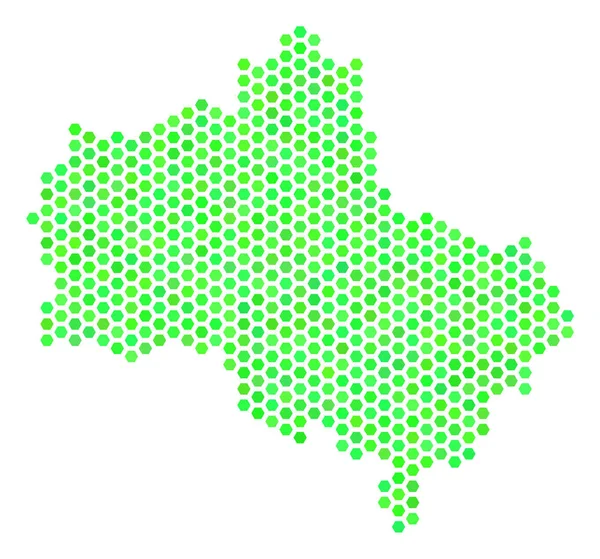 Mapa hexagonal verde do oblast de Moscou —  Vetores de Stock