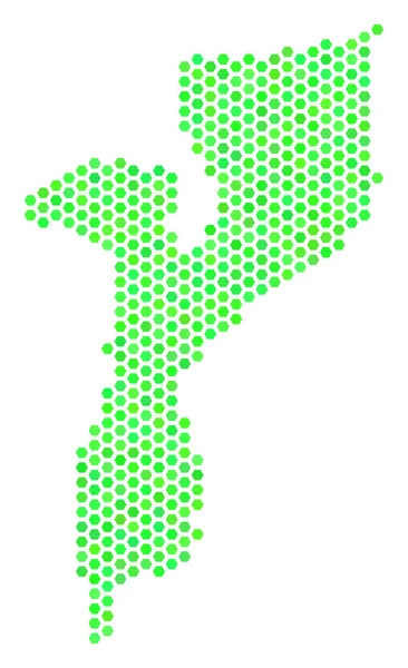 Mapa de Green Hexagon Mozambique — Archivo Imágenes Vectoriales