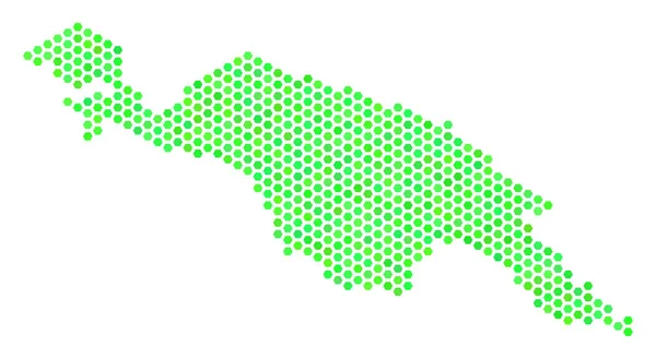 Mapa dos países de Green Hex Tile Nova Guiné — Vetor de Stock